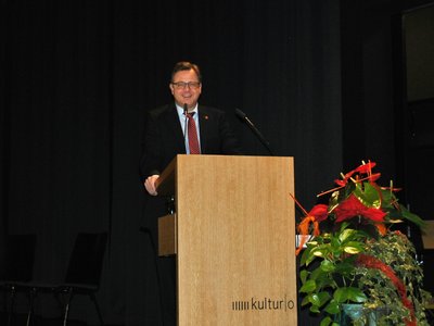 Bürgermeister Henrik Wengert bei der Neujahrsansprache